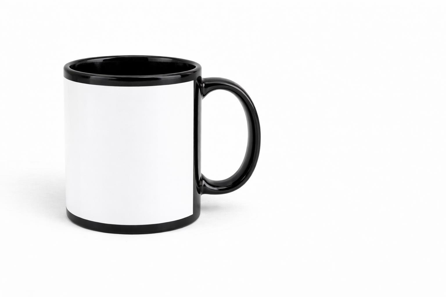 Caneca Tarja Branca/Preta 325ml