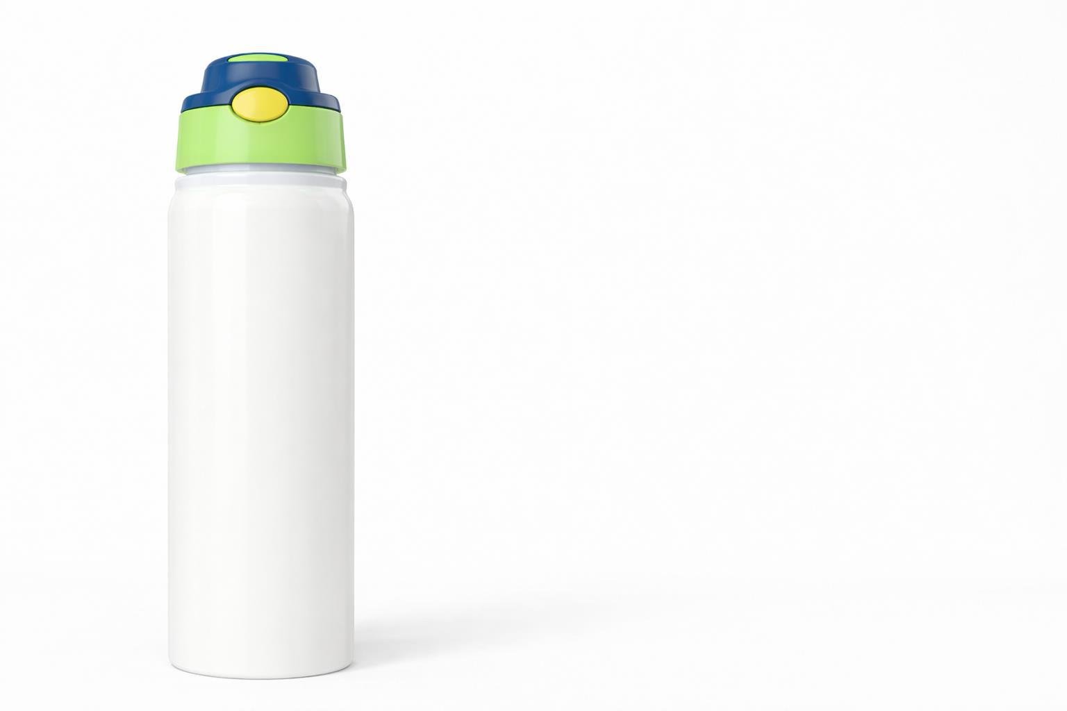 Garrafa Alumínio Tampa Retrátil Verde/Azul 600ml